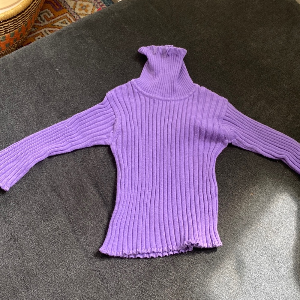 Purple turtleneck sweater